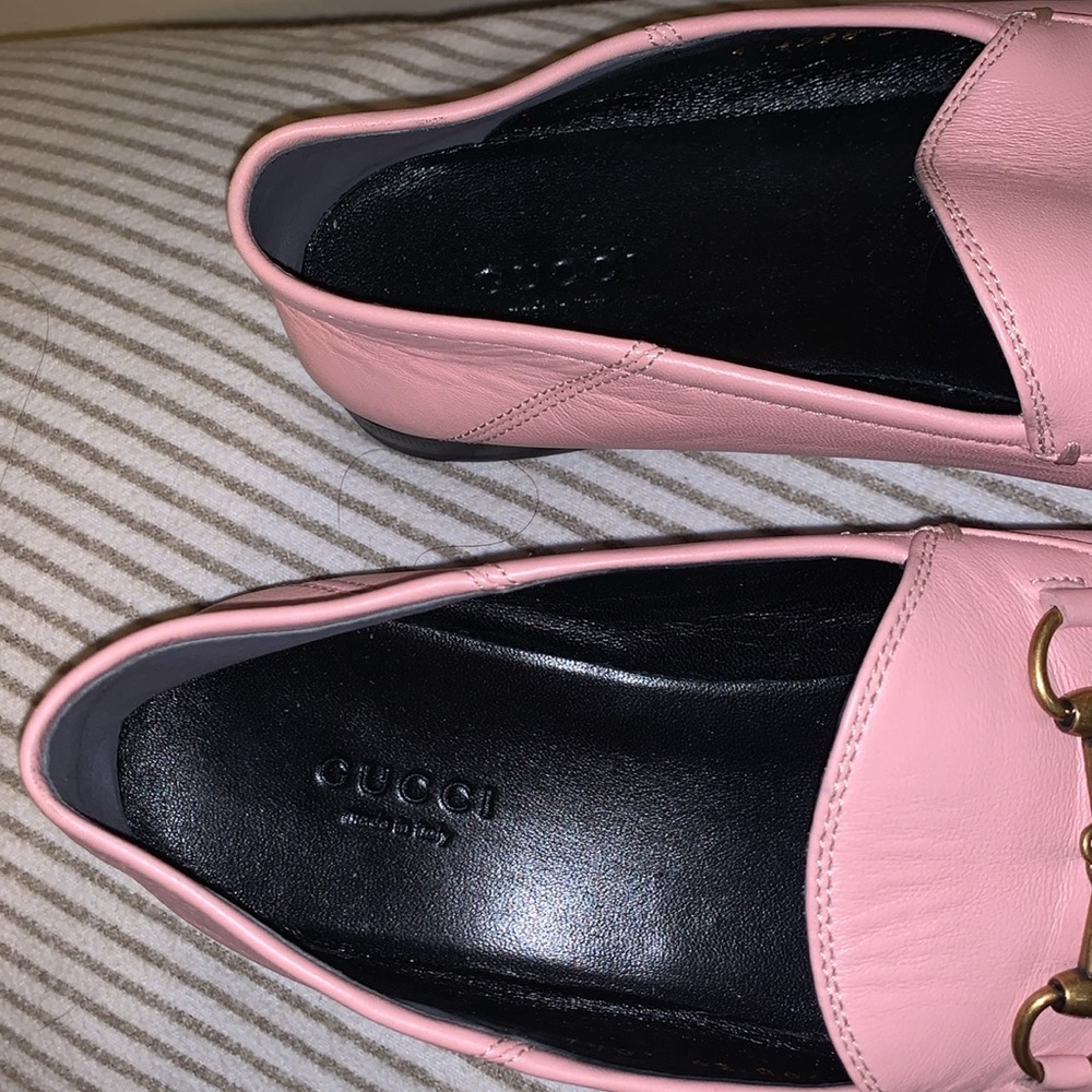 Gucci Made in Italy Lambskin Womens Brixton Horsebit Loafers 39 Perfect Pink - Picture 3 of 10